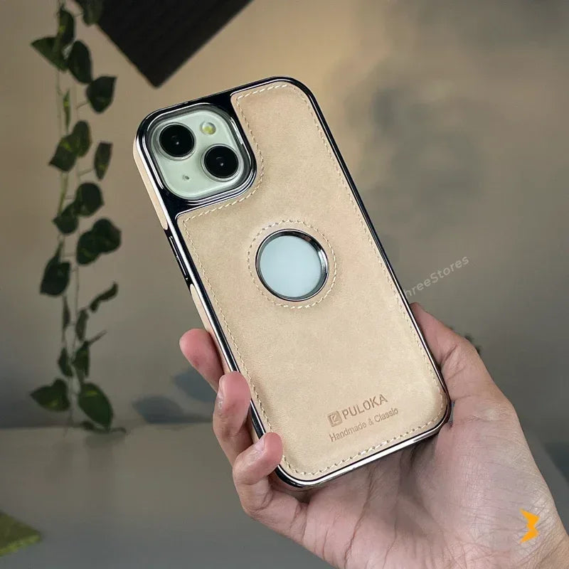 Light Sand Leather Case iPhone 13/14/15 - Three