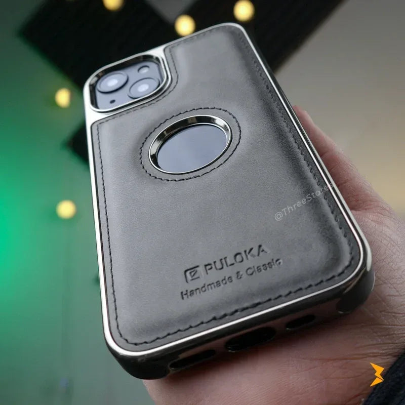 Light Sand Leather Case iPhone 13/14/15 - Three