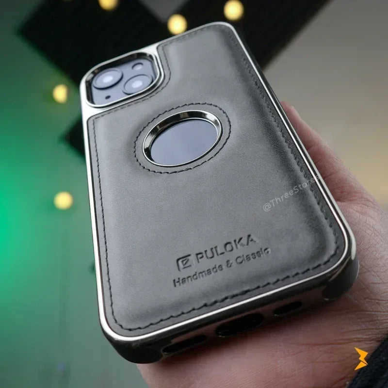 Light Sand Leather Case iPhone 13/14/15 - Three