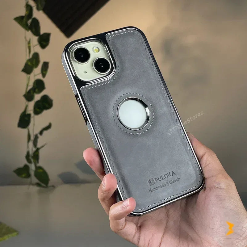 Light Sand Leather Case iPhone 13/14/15 - Three