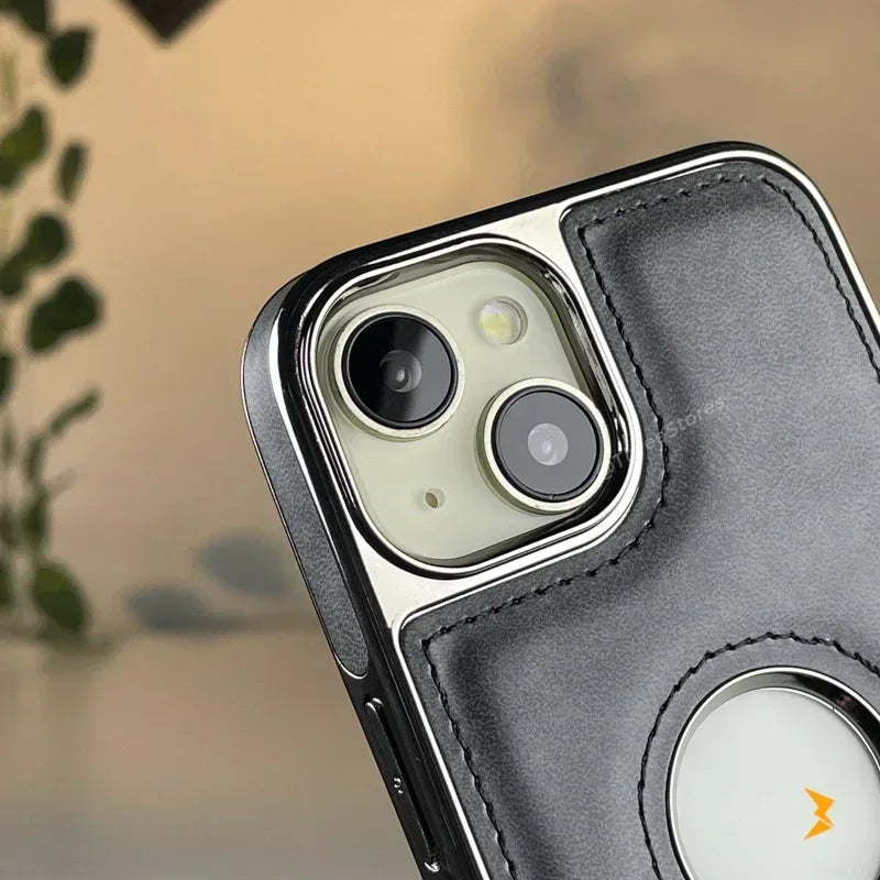 Light Sand Leather Case iPhone 13/14/15 - Three