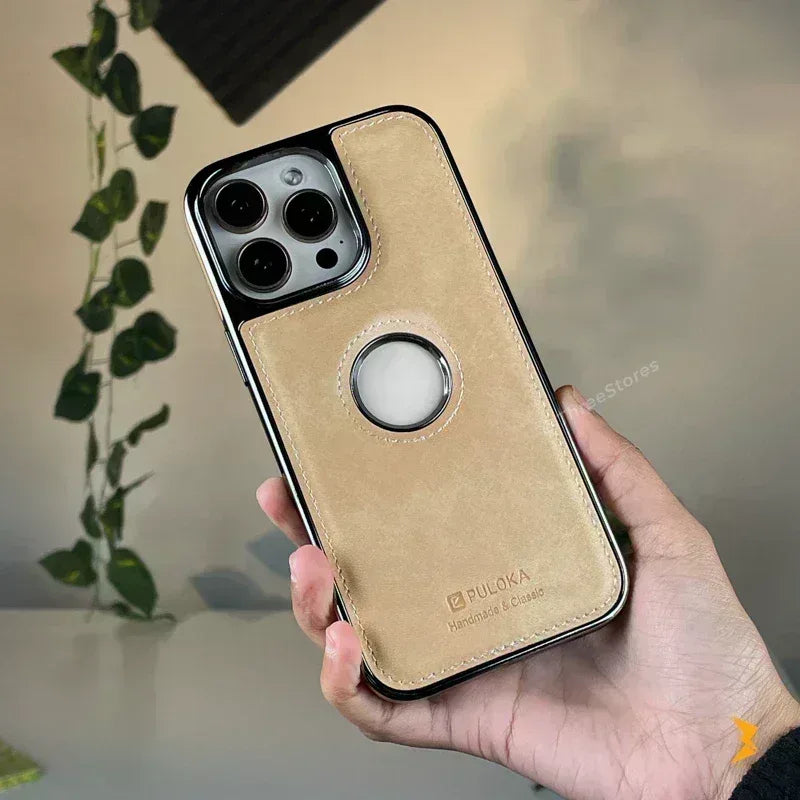 Light Sand Leather Case iPhone 16 Pro Max - Three