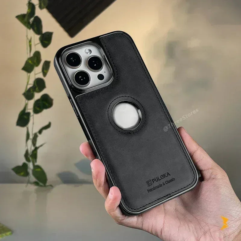 Light Sand Leather Case iPhone 16 Pro Max - Three