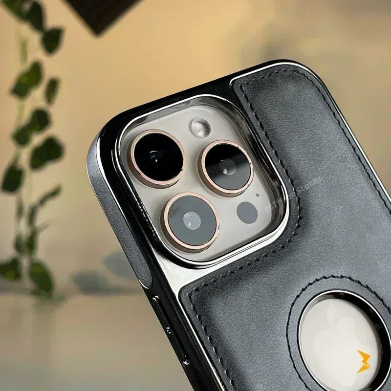 Light Sand Leather Case iPhone 16 Pro Max - Three