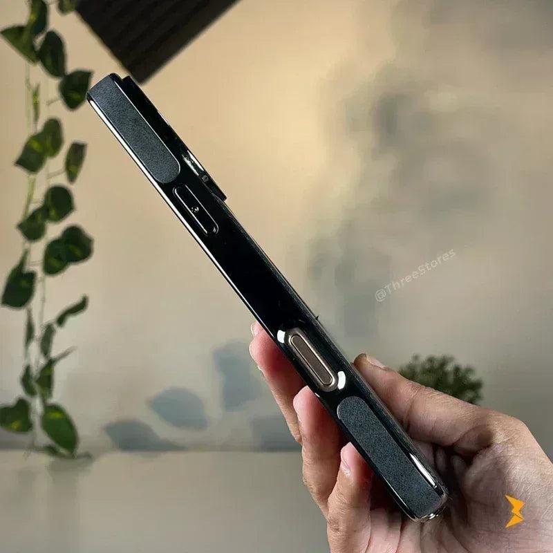 Light Sand Leather Case iPhone 16 Pro Max - Three