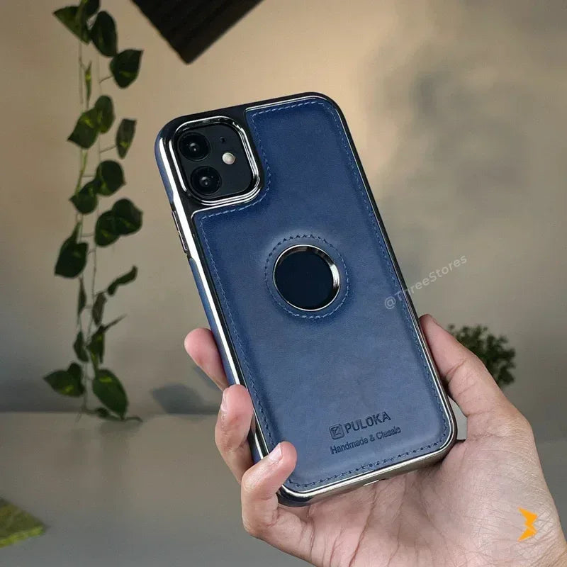 Light Sand Leather Case iPhone 12 - Three