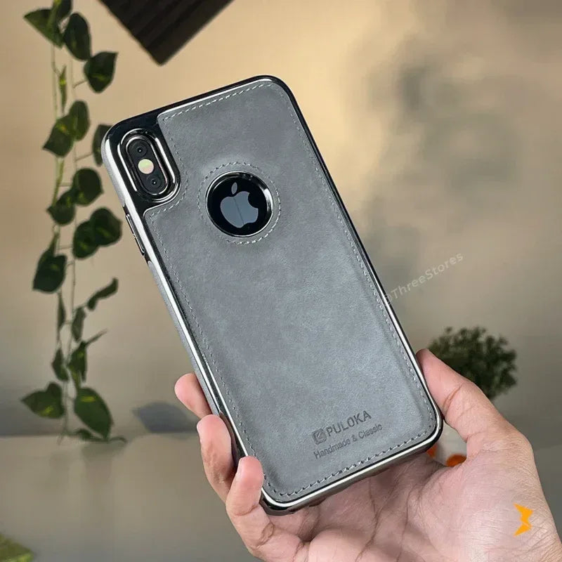 Light Sand Leather Case iPhone Xs Max - Three