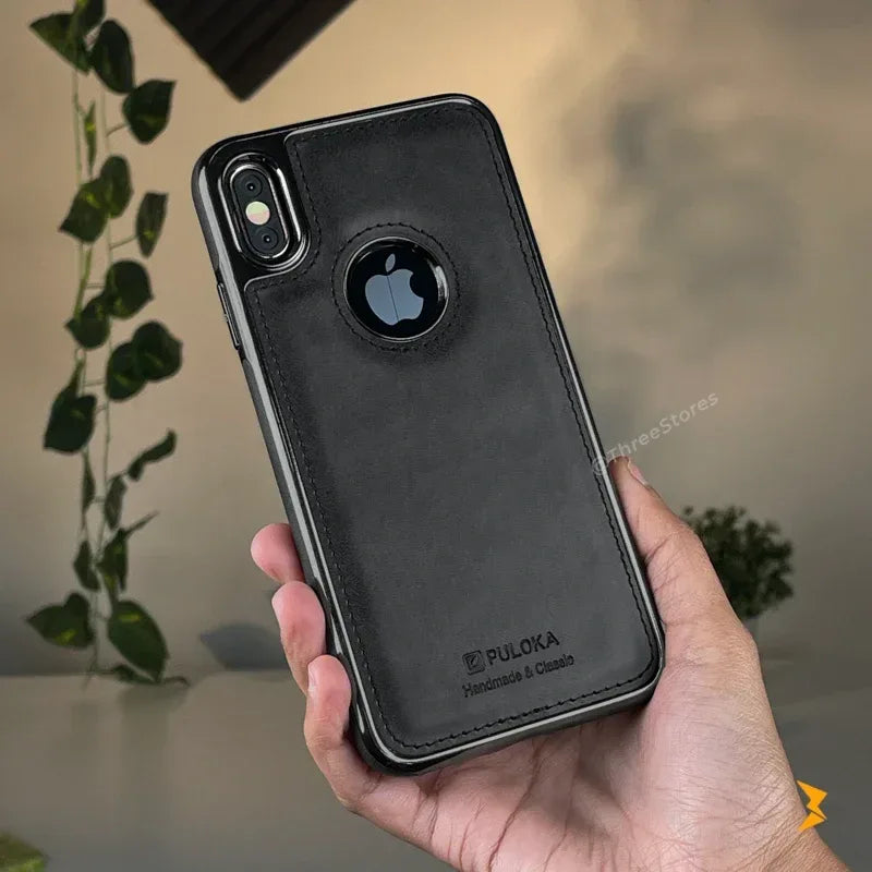 Light Sand Leather Case iPhone Xs Max - Three