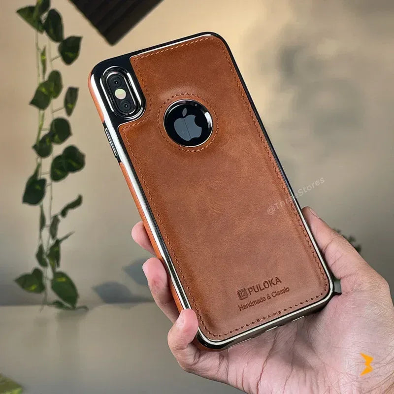 Light Sand Leather Case iPhone Xs Max - Three