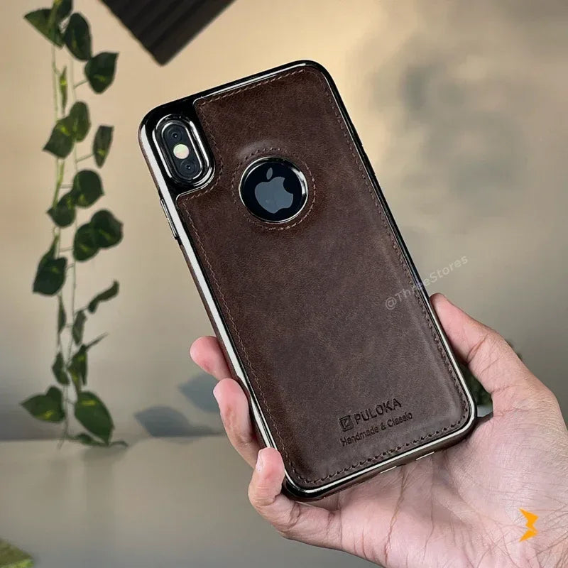 Light Sand Leather Case iPhone Xs Max - Three