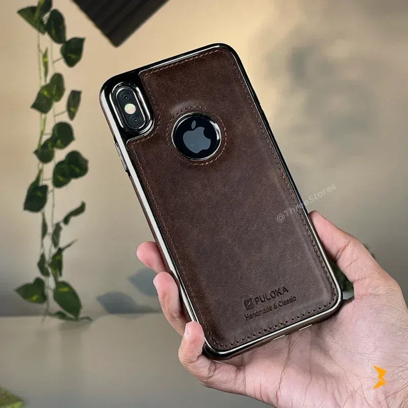 Light Sand Leather Case iPhone Xs Max - Three