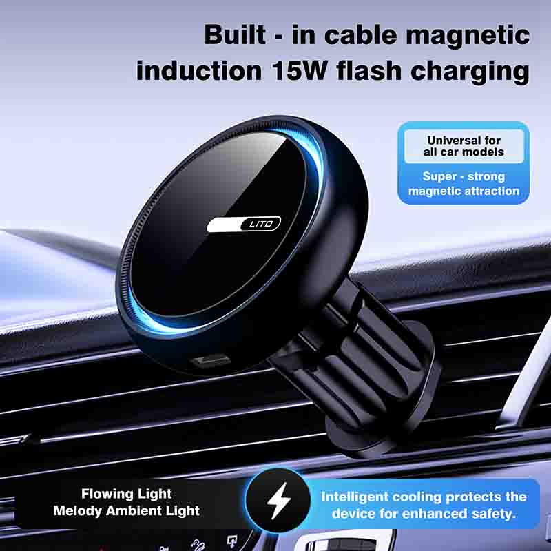 Lito Magnetic Wireless Charging Car Mount Phone Holder 15W LT-W07