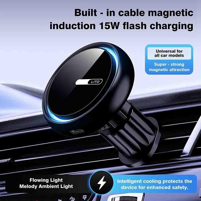 Lito Magnetic Wireless Charging Car Mount Phone Holder 15W LT-W07 - Three