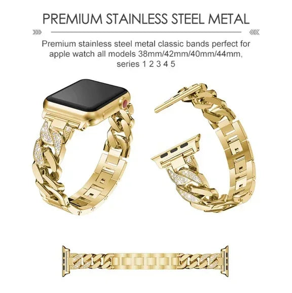 Lux Diamond Metal Band For Apple Watch - Three