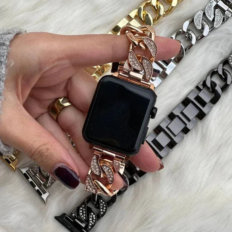 Lux Diamond Metal Band For Apple Watch - Three