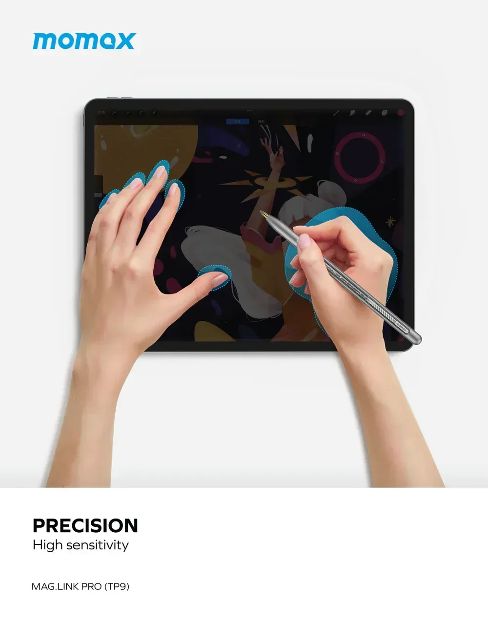 Momax Mag.Link Pro Magnetic charging active stylus pen (TP9EPRO) - Three