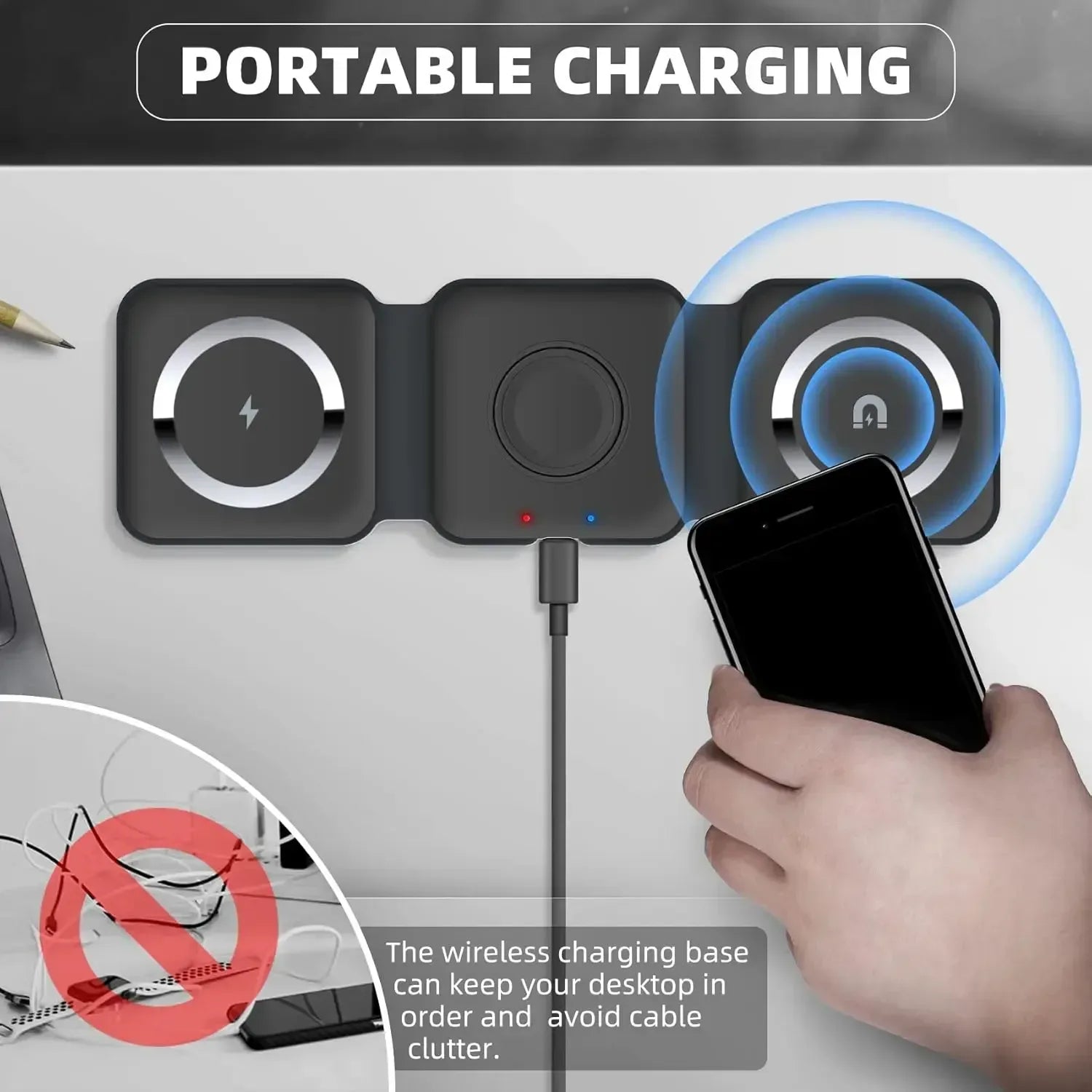 Magnetic Suitable Wireless Charger 3 in 1 - Three