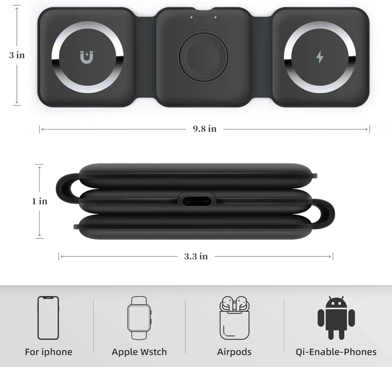 Magnetic Suitable Wireless Charger 3 in 1 - Three