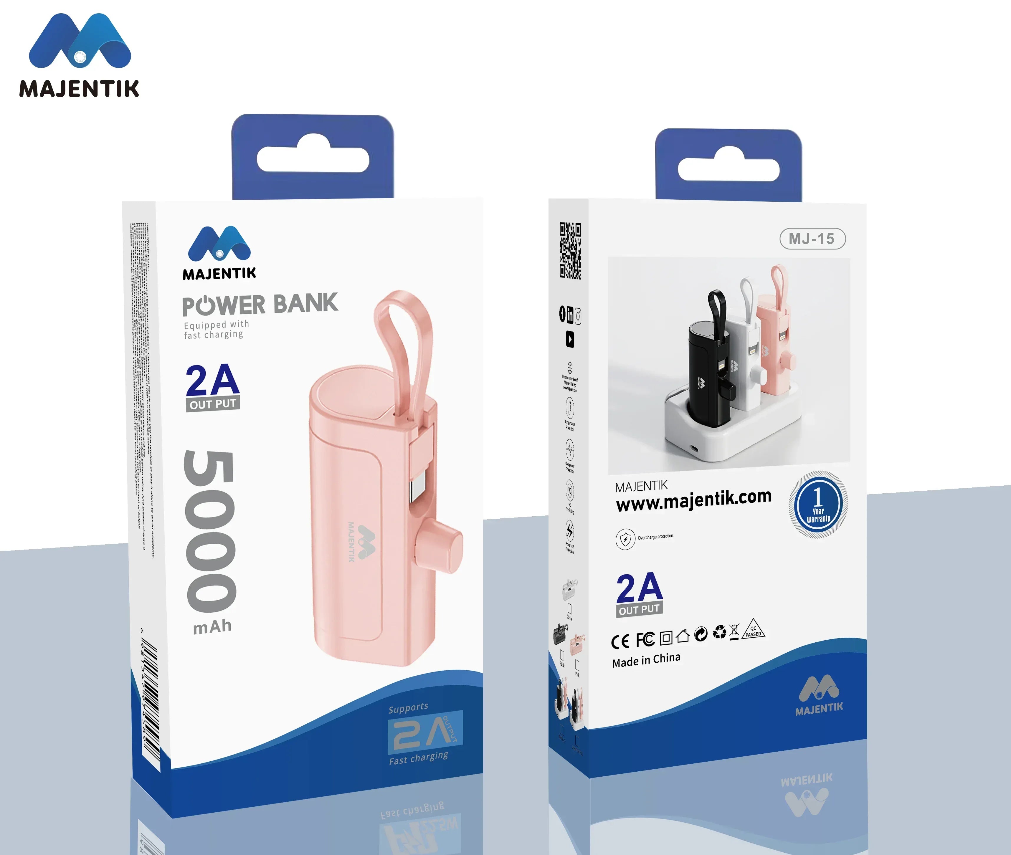 Majentik 5000mAh Power Bank MJ-15 - Three