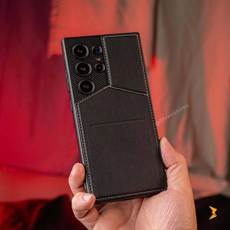 Majentik Stand Leather Wallet Case Samsung S23 Ultra