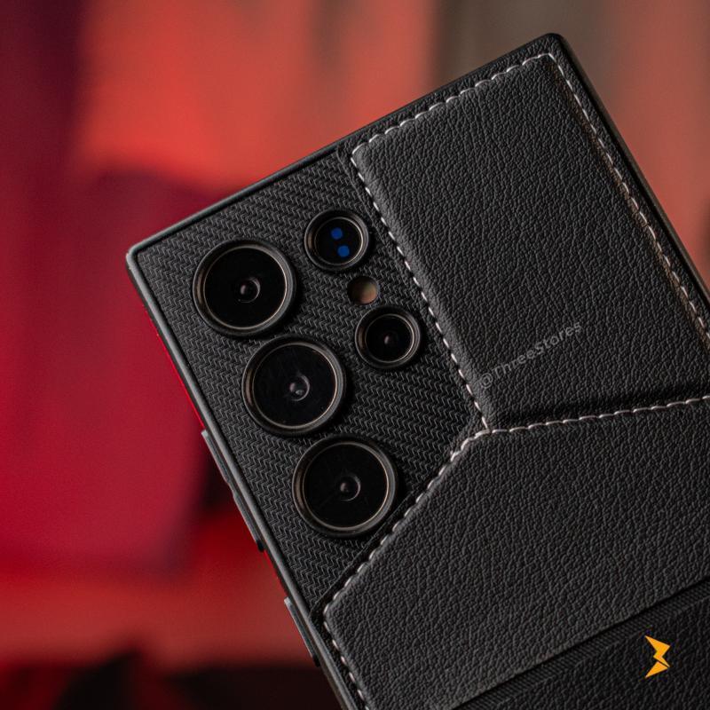 Majentik Stand Leather Wallet Case Samsung S24 Ultra - Three