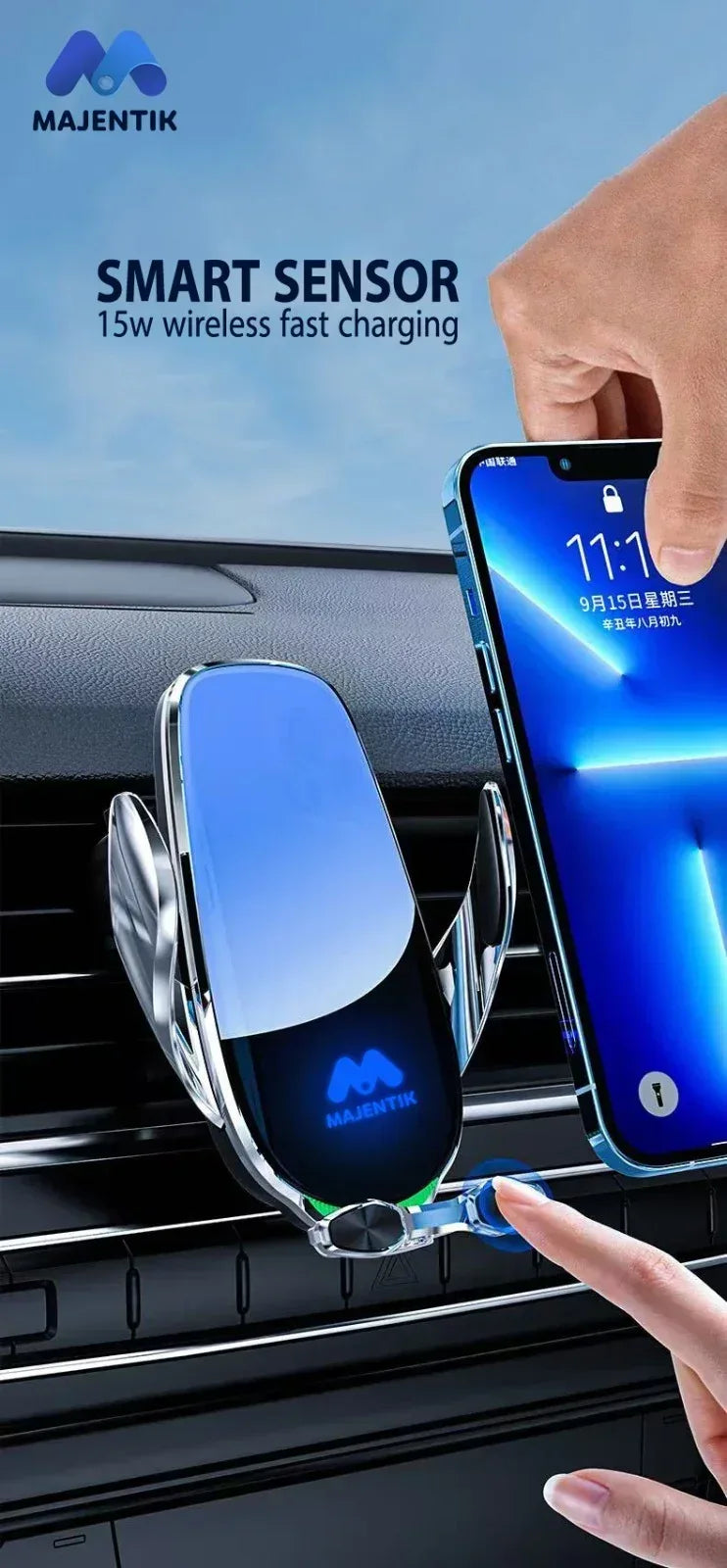 Majentik Wireless Car Charger MW-19 - Three