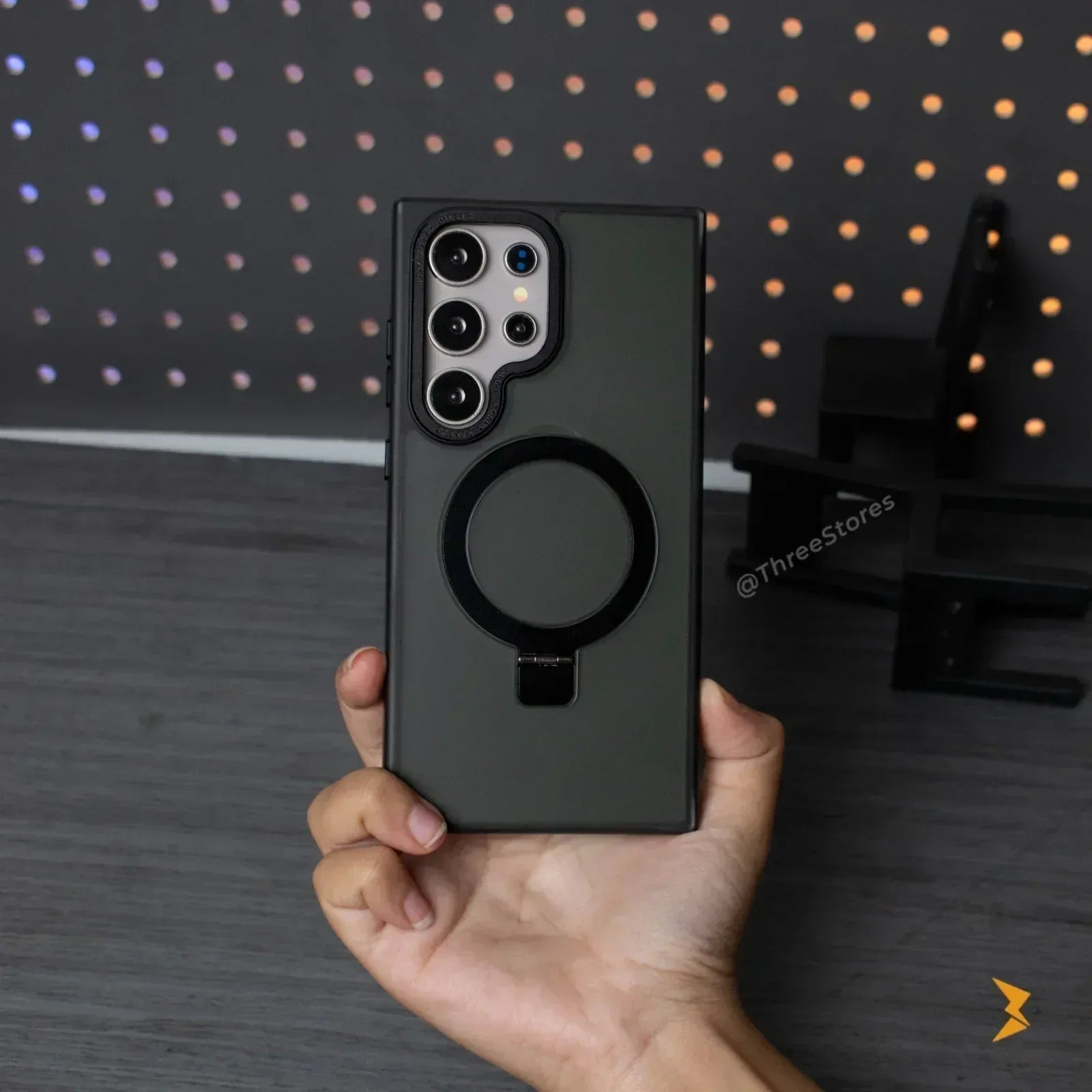 Matte MagSafe Metal Stand Case Samsung S23 Ultra - Three