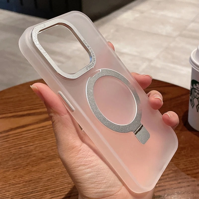 Matte MagSafe Metal Stand Case iPhone 15 Pro Max