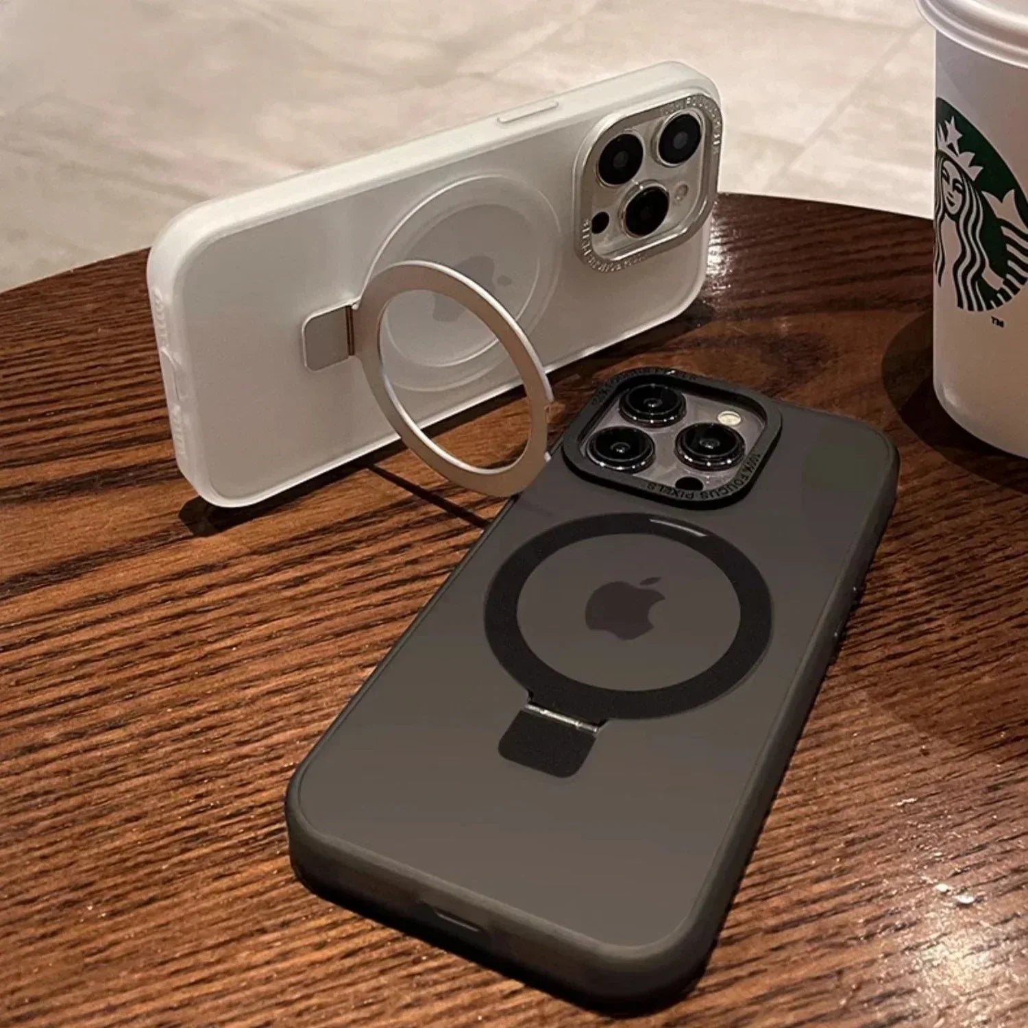 Matte MagSafe Metal Stand Case iPhone 15 Pro - Three