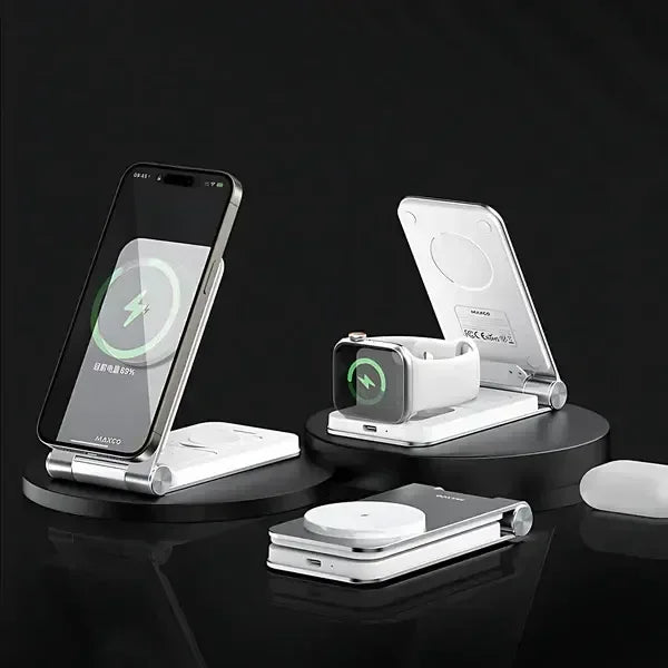 Maxco 15W 3 in 1 Foldable Wireless Charger 15W Mw08 - Three