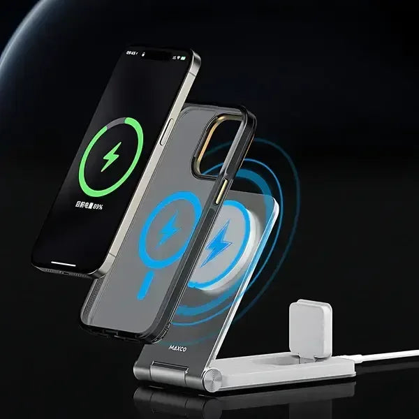 Maxco 15W 3 in 1 Foldable Wireless Charger 15W Mw08 - Three