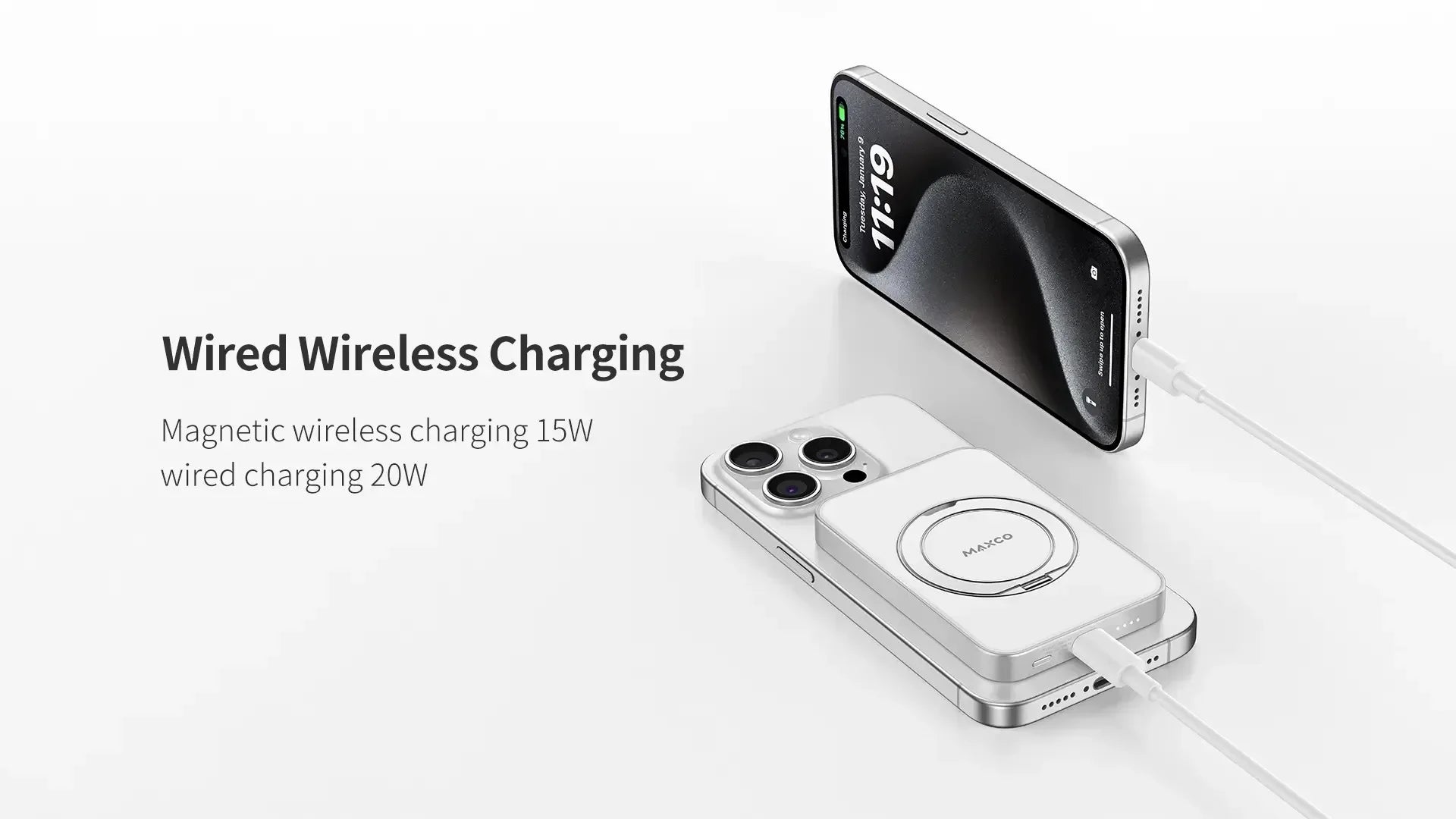Maxco Excellence Series Magnetic Fast Charging Power Bank 10000mAH MP35 - Three