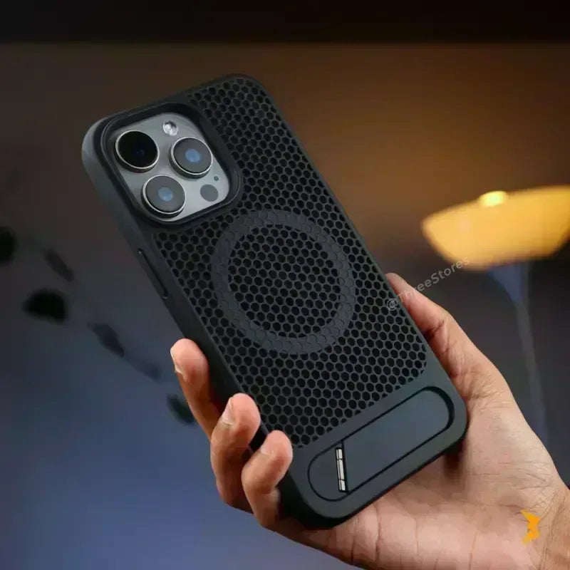 Metal Stand Holder Case iPhone 16 Pro - Three