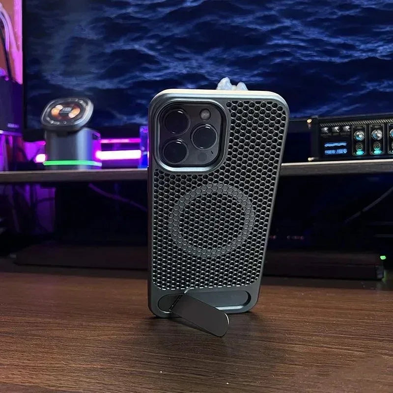 Metal Stand Holder Case iPhone 13 Pro Max - Three