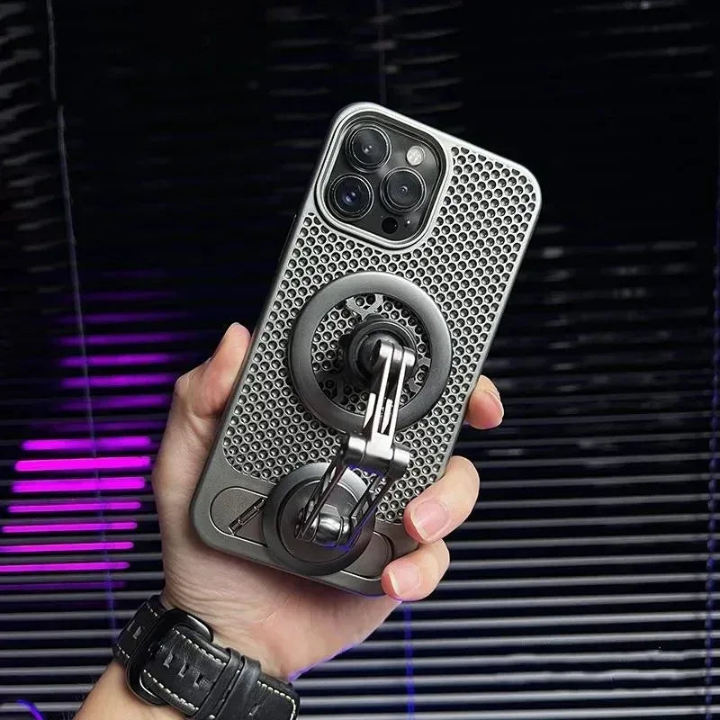 Metal Stand Holder Case iPhone 13 Pro Max - Three
