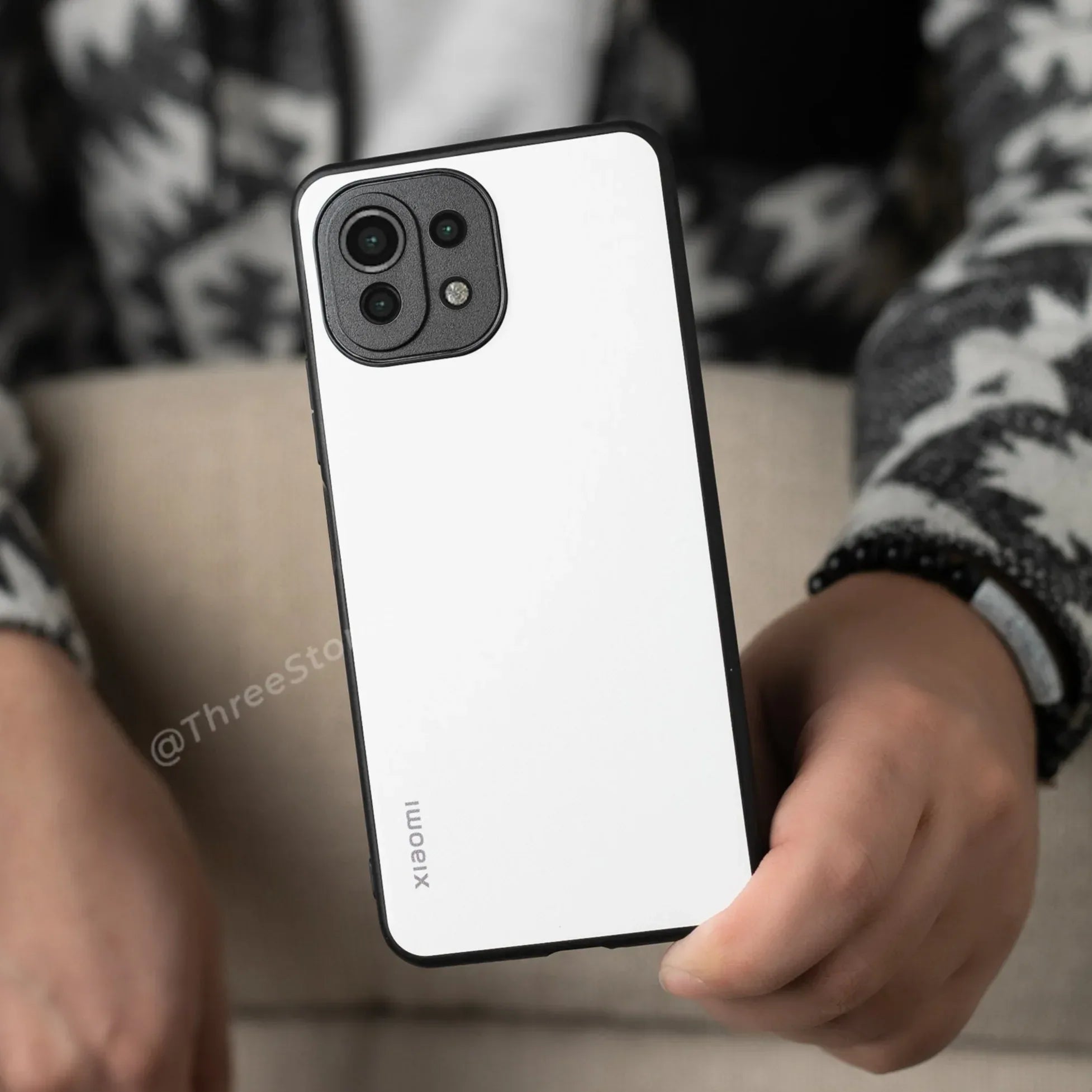 Slim Leather Camera Protection Case Xiaomi Mi 11 lite - Three