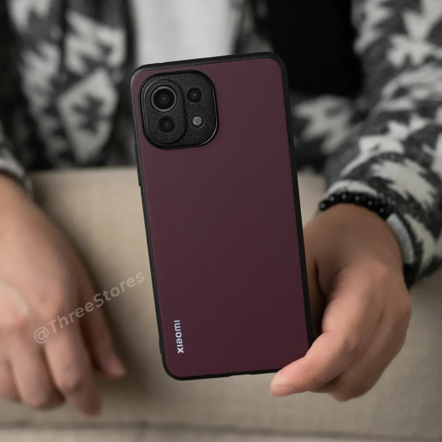 Slim Leather Camera Protection Case Xiaomi Mi 11 lite - Three