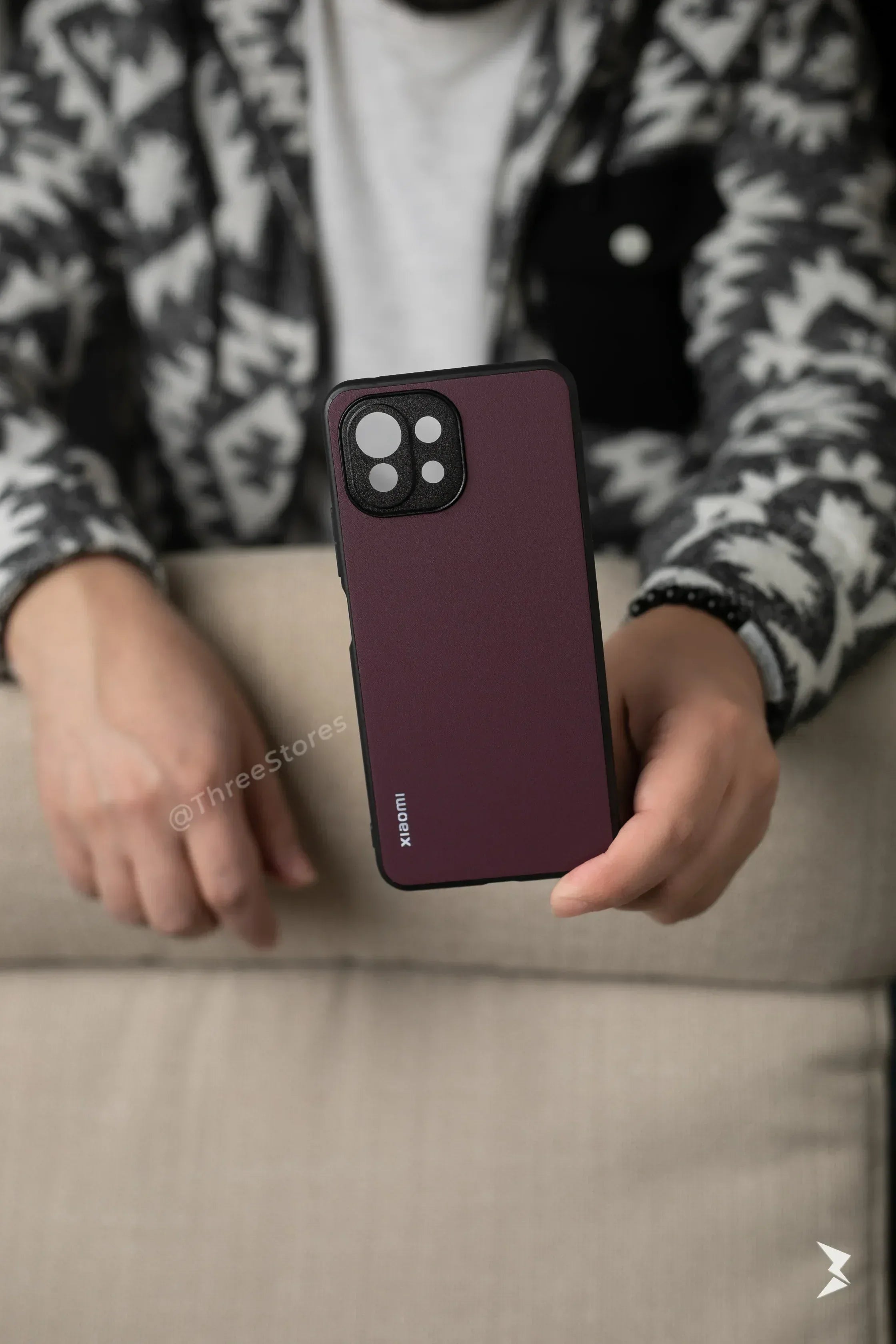 Slim Leather Camera Protection Case Xiaomi Mi 11 lite - Three