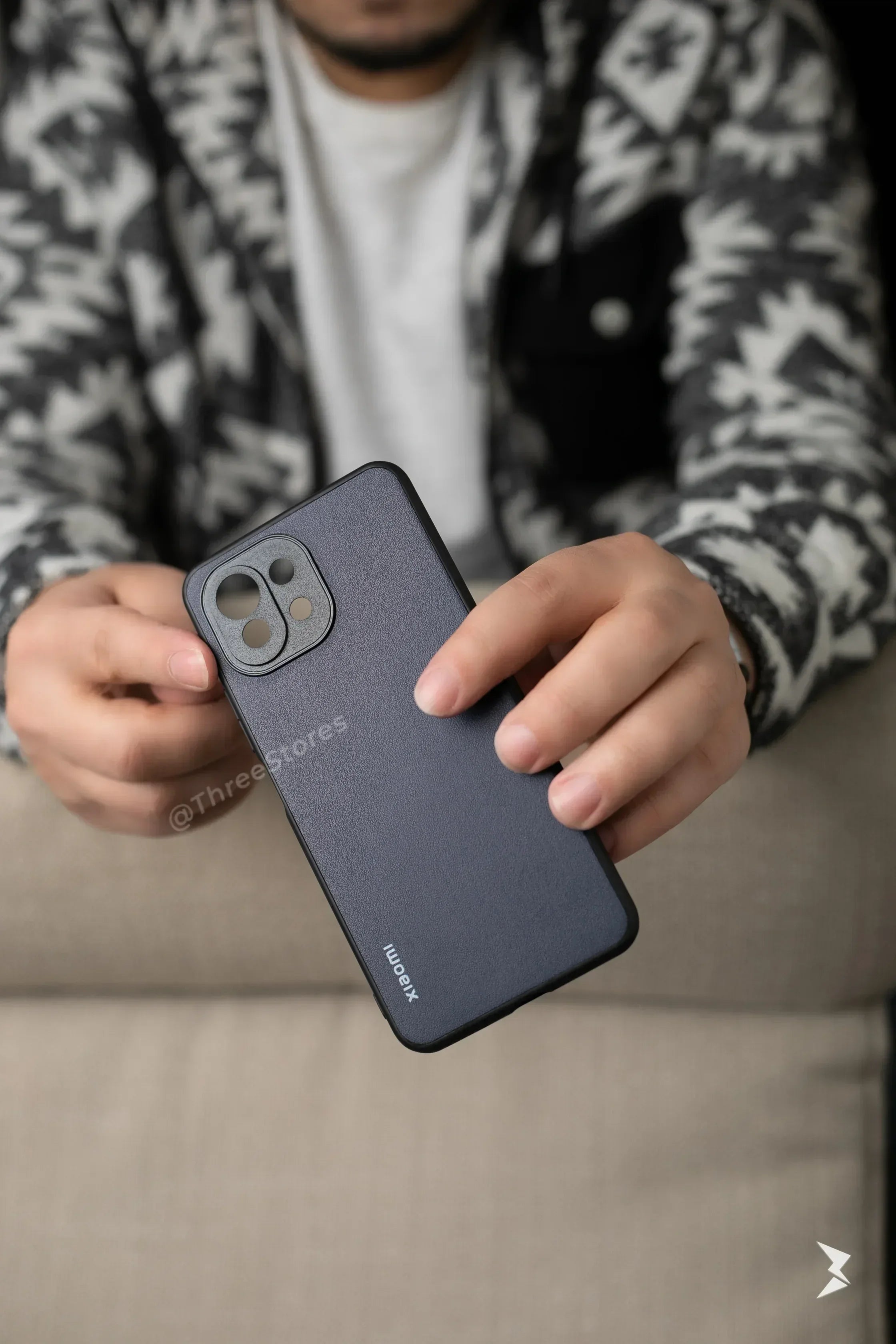 Slim Leather Camera Protection Case Xiaomi Mi 11 lite - Three