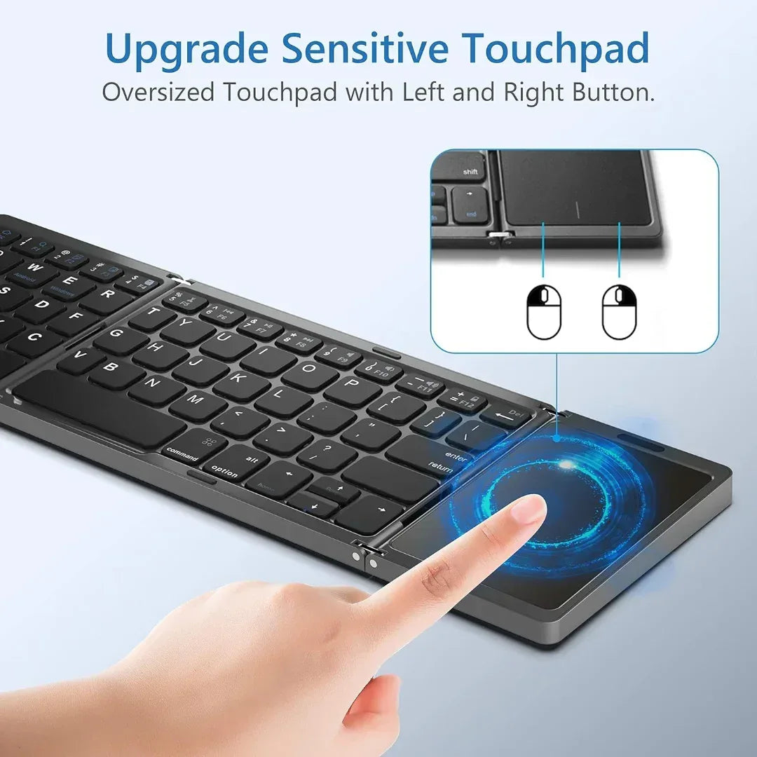 Mini Foldable Wireless Keyboard With Touchpad - Three