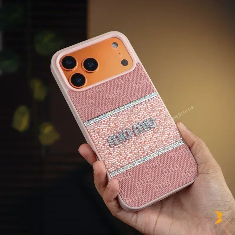 Miu Miu Strass Case iPhone 17 Pro Max - Three