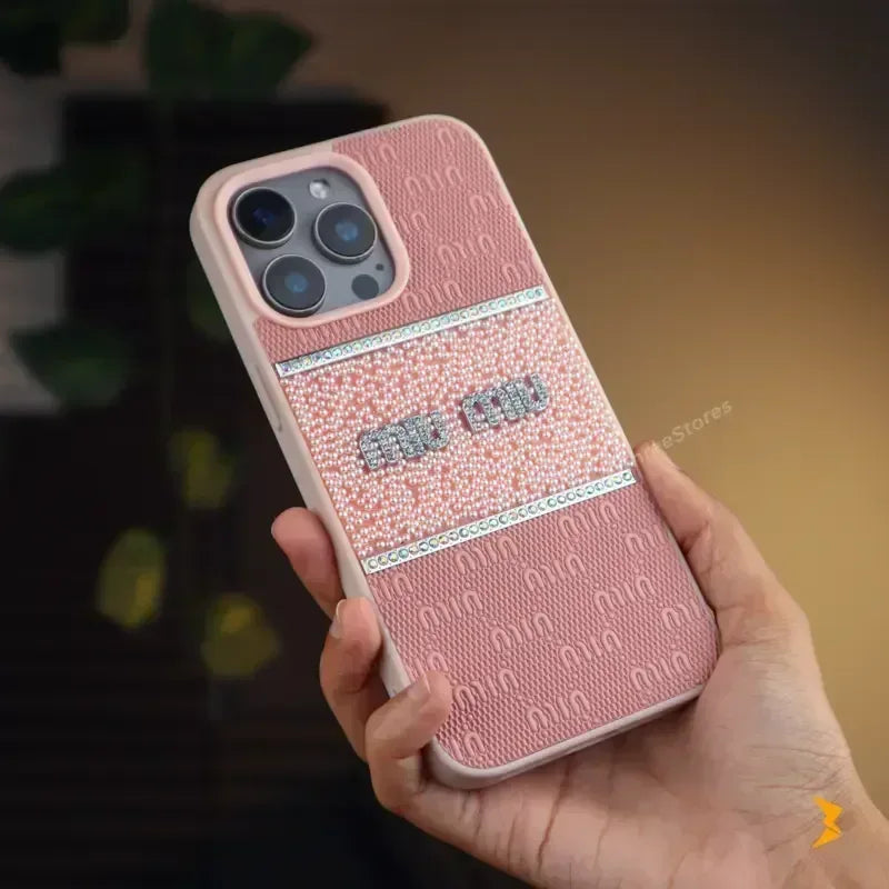 Miu Miu Strass Case iPhone 16 Pro Max - Three