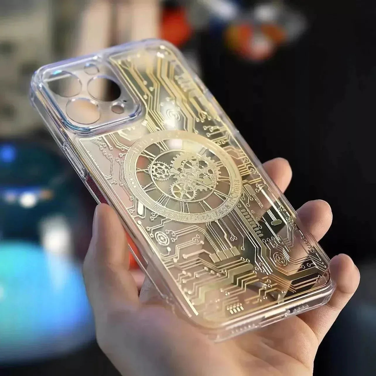 Transparent Mechanical Watch Case iPhone 14 Plus - Three