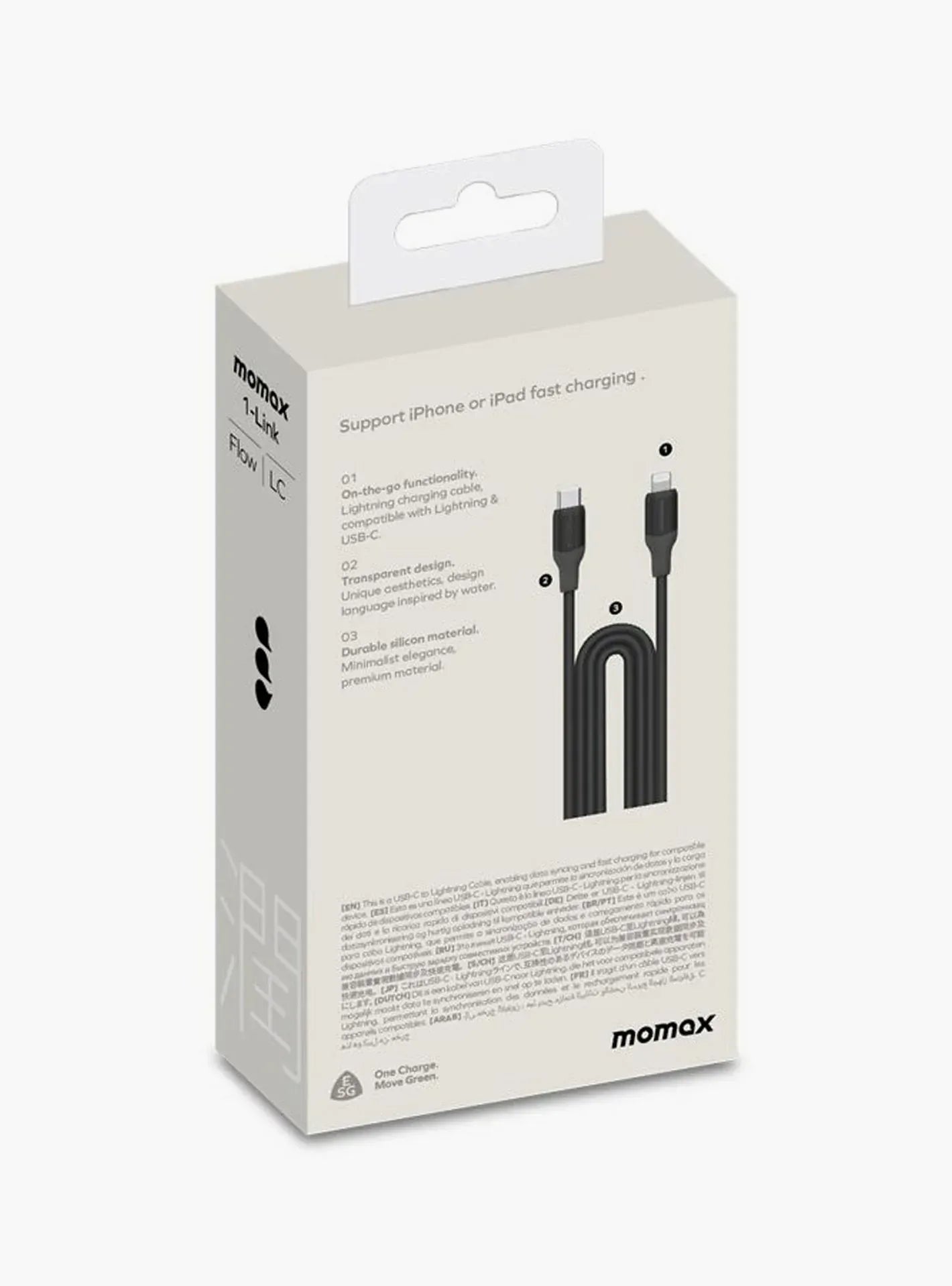 Momax 1-Link USB-C To Lightning 1.2m 35W Charging + Data Cable DL53D - Three