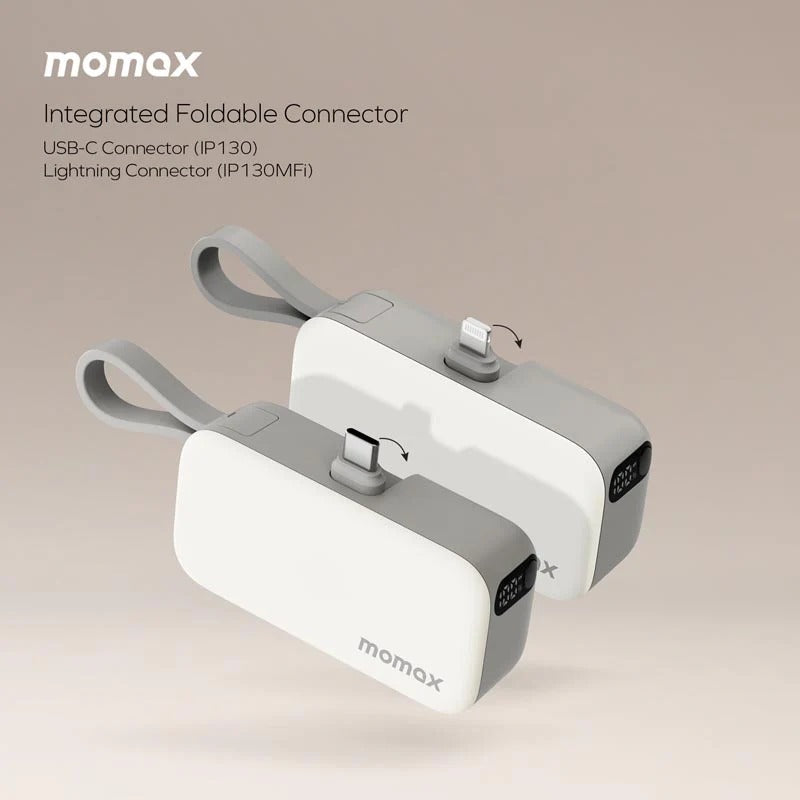 Momax 1-Power Mini 5000mAh built-in Foldable USB-C Power Bank IP130