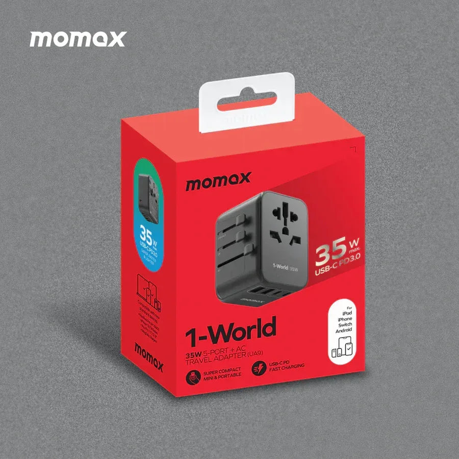 Momax 1-World 5-Port Travel Charger 35W - Three