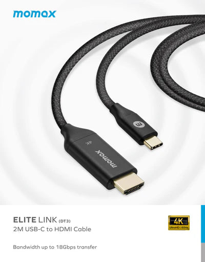 Momax ELITE LINK 4K USB-C to HDMI Cable 2M DT3D