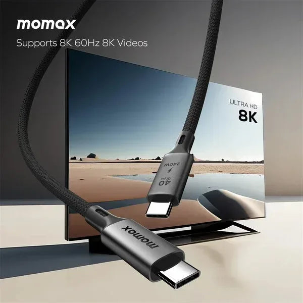 Momax Elite 240W USB-C 8K 60 Hz USB4 40Gbps Cable 1m DC39D - Three