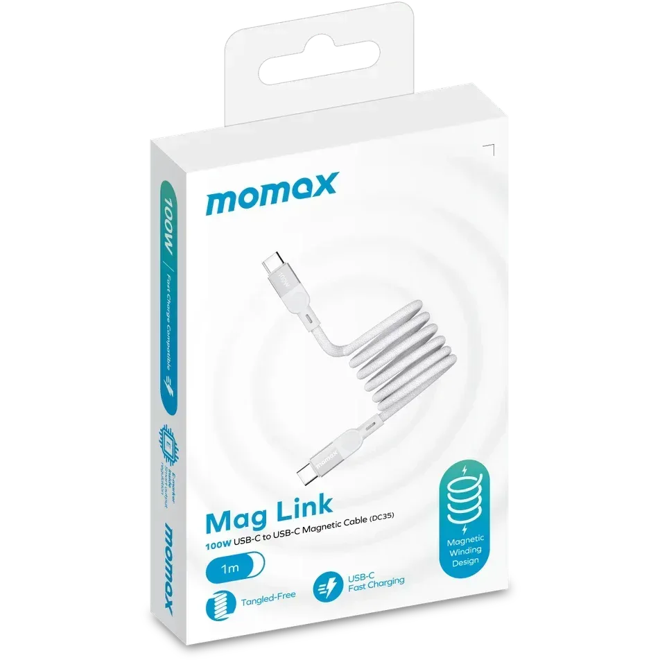 Momax Elite Mag 100W USB-C to USB-C Magnetic Cable 1m DC35W - Three