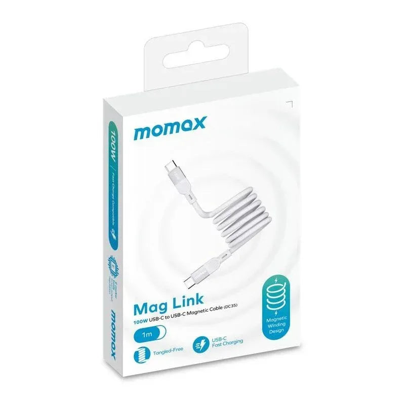 Momax Elite Mag 100W USB-C to USB-C Magnetic Cable 1m DC35W - Three
